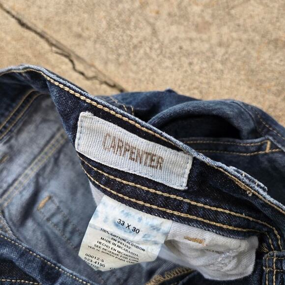 Vtg Y2k ARIZONA JEAN CO Metallic Dark Wash Carpenter Jeans Tagged 33 x 30 - Picture 5 of 7